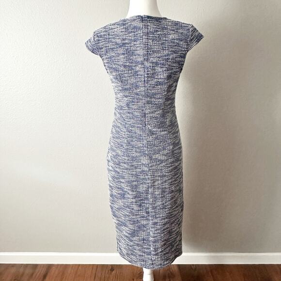Jasambac Shimmer Tweed Bodycon Midi Dress Wrap Split Hem women’s Size Small - Picture 5 of 14